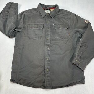 Legendary Whitetails Jacket Mens Large Gray Journeyman Canvas Shacket Lined